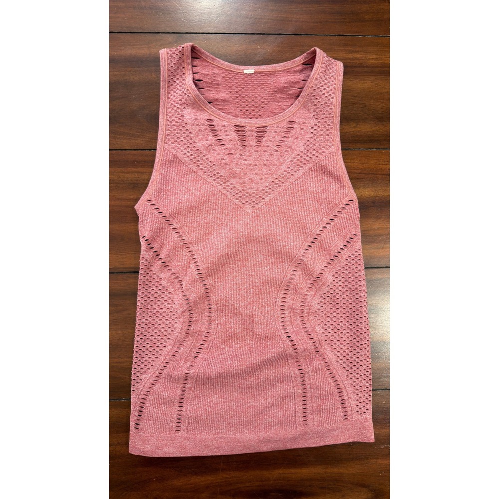 Alo Yoga Siren Tank Top Pink Heathered Seamless Activewear Womens Size Small